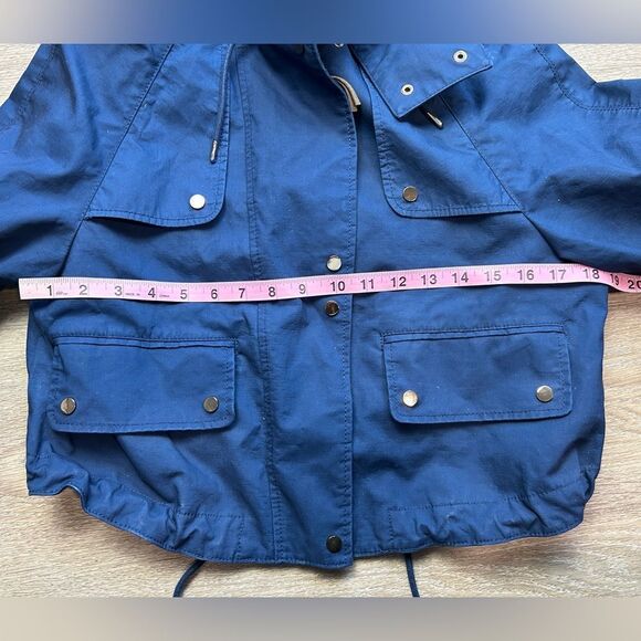 ZARA BASIC | Technical Short Jacket with Pockets Indigo Vigore Size Small - Picture 10 of 13